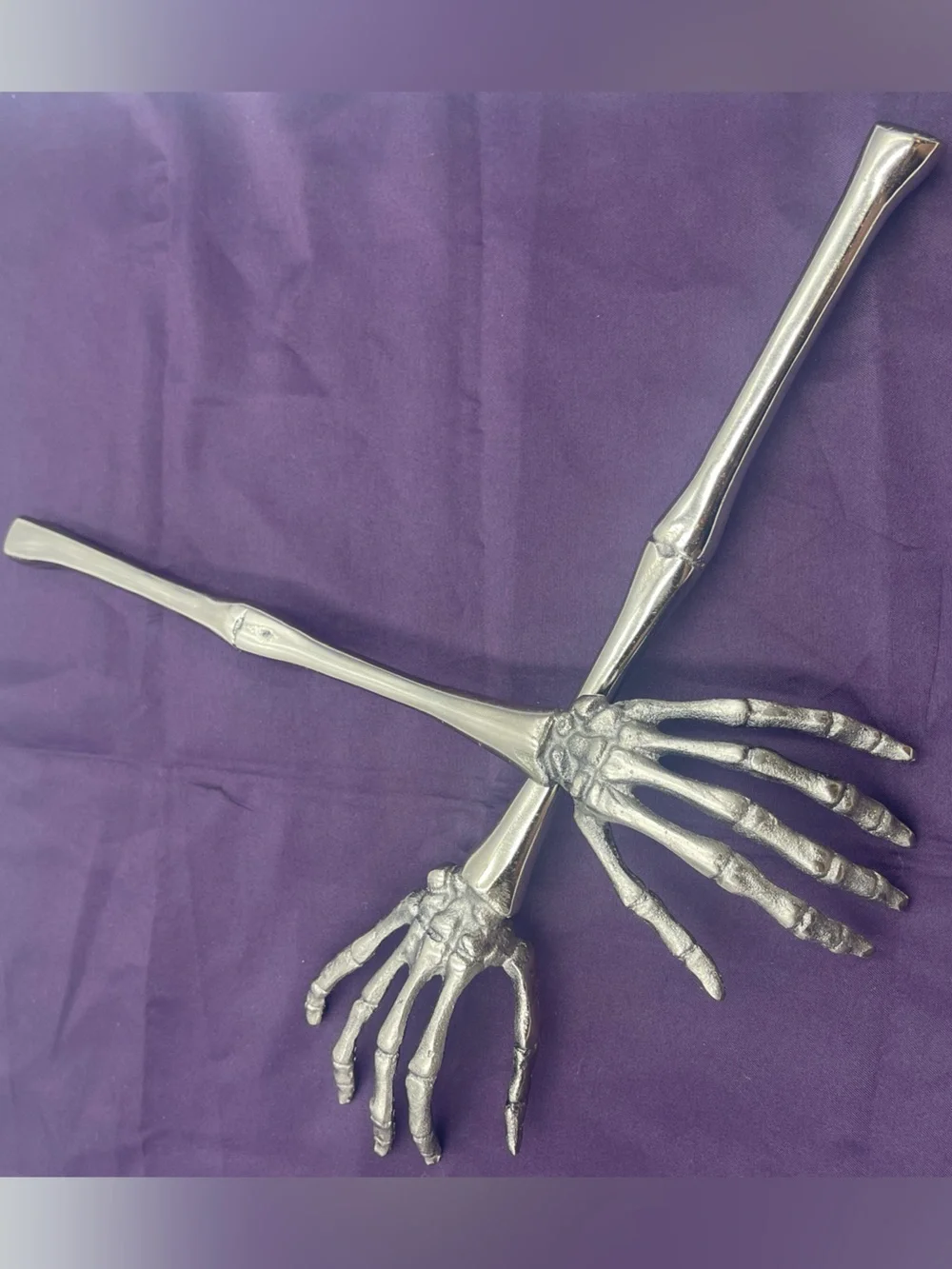 Halloween Gothic Spooky Metal Skeleton Bone Arm & Hand Salad Forks /Prop Display
